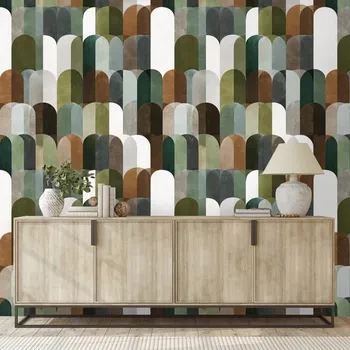 Tapeta Dovido Fototapeta zelenohnědé obloukové vzory