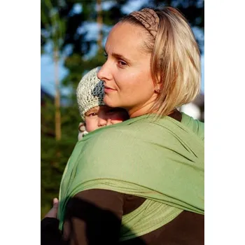 Šátek na nošení dítěte Storchenwiege Leo zelený - délka 4,6m