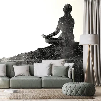 Tapeta Dovido Tapeta meditace ženy v černobílém provedení