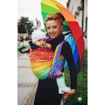 Šátek na nošení dítěte Little Frog - Rainbow Stars - délka 4,2m (vel. 5)