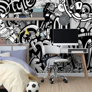 Tapeta Dovido Samolepící tapeta šedé street art graffiti