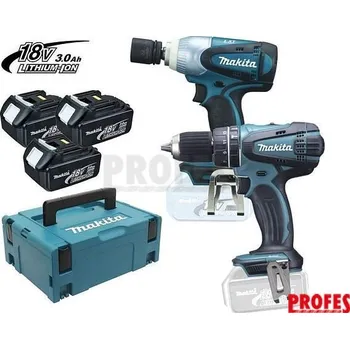 Makita DLX2021X3-sada aku nářadí , DHP456Z + DTW251Z + 3x aku 3,0Ah + kufr Systainer