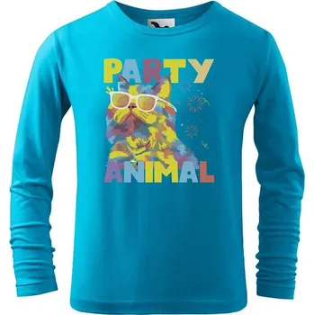 DOBRÝ TRIKO Dětské triko a potiskem Party animal Velikost: 158/12 let, Barva: Tyrkysová