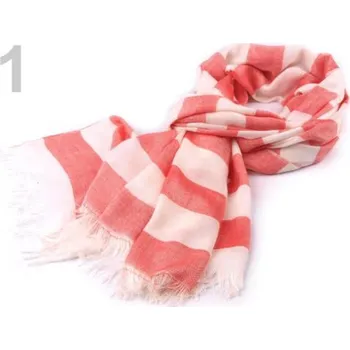 Šála Šála 70x180cm fáčovina proužkovaná (1 ks) - 1 červenorůžová