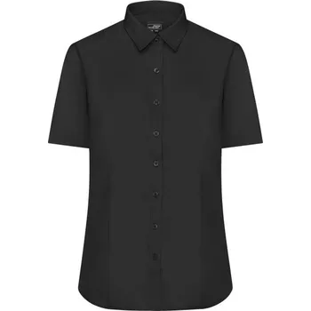 Dámská košile James & Nicholson (Daiber) Dámská košile s krátkým rukávem JN679 - Černá | S