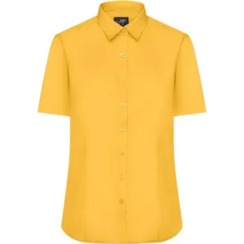 Dámská košile James & Nicholson (Daiber) Dámská košile s krátkým rukávem JN679 - Žlutá | XL