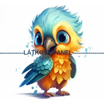 Látkový panel - Papoušek - PT-25 Velikost: 25x25cm, Materiál: Úplet