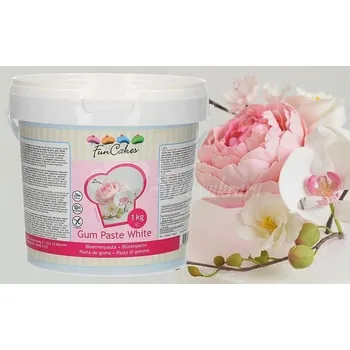 Gum pasta bílá - hotová hmota na modelování květin a jemných tvarů 1 kg - FunCakes