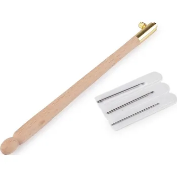 Nástroj na niť a příze Aari jehla - rukojeť a 3 jehly s háčky - mix velikostí