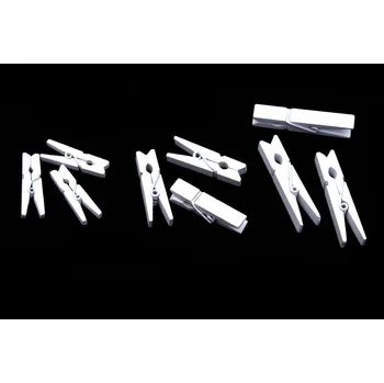 Dekorace do dětského pokoje Dřevěný kolíček bílý 30 mm, 20 kusů