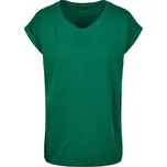 Build Your Brand Volné dámské tričko s ohrnutými rukávy - Lesní zelená | 4XL