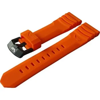 Řemínek na hodinky Silikonový řemínek Vostok Europe pro VK61-571F612 - oranžový/černá spona + 5 let záruka a dárek ZDARMA