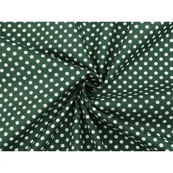 Bavlněná látka / plátno puntíky METRÁŽ - 4 zelená tmavá