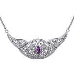 EAVAN, stříbrný náhrdelník s ametystem, Ag 925, 13 g