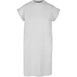 Build Your Brand Ležérní bavlněné šaty se stojáčkem - Světlá asfaltová | XL
