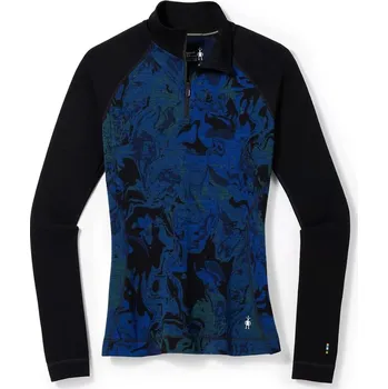 dámské termo triko SMARTWOOL W CLASSIC THERMAL MERINO BL PTTRN 1/4 ZB blueberry hill marble - XS