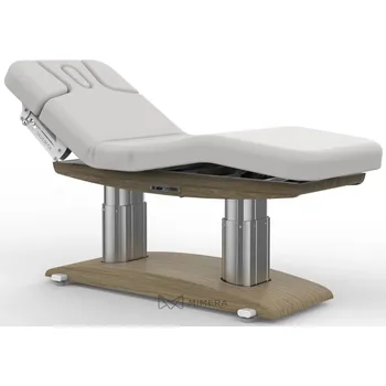 Masážní křeslo SPA Wellness lehátko TARA PLUS E4 - s vyhříváním a audio/vibračním systémem, jasan šedý/světle šedá