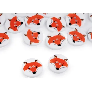 Knoflík Knoflík dětský velikost 24" liška 10ks
