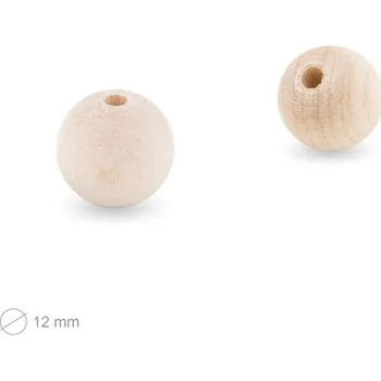 Dětské navlékací korálky Manumi české dřevěné surové korálky 12 mm