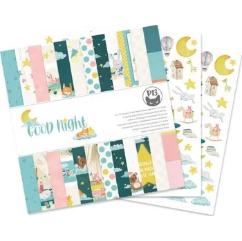 kreativní sada Piatek 13 Sada oboustranných papírů na scrapbook 30x30cm 12 listů P13 Good Night