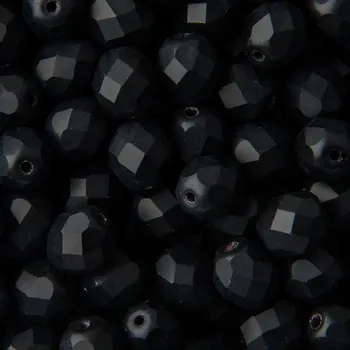 Dětské navlékací korálky Manumi české broušené korálky 8 mm Matte Jet