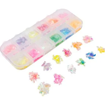 kreativní sada Sada 12 různých barev flitrů na dekoraci šperků