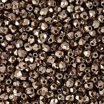 Dětské navlékací korálky Manumi české broušené korálky 3 mm Gold Bronze