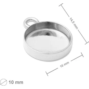 Přívěsek Stříbrný přívěsek s lůžkem 10 mm