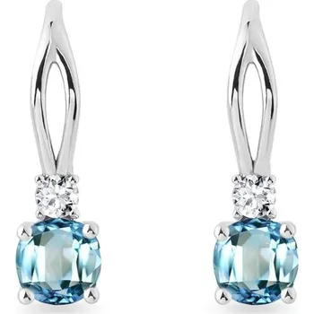 Náušnice Náušnice se Swiss topazy a diamanty v bílém zlatě KLENOTA