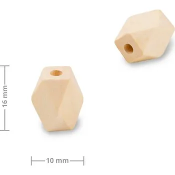Dětské navlékací korálky Dřevěné korálky hexagon s velkým průtahem pro Macramé 16 mm