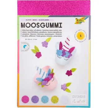 kreativní sada Moosgummi pěnová guma samolepící 5 listů gliter MAGIC