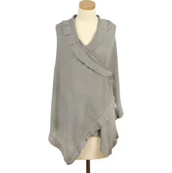 Šála Velký šál s volánem šedý