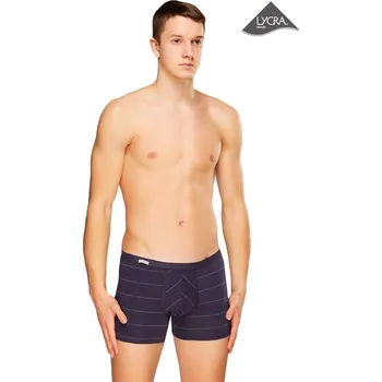 Boxerky Pánské boxerky Body&Soul 10/1-13/73 proužek - modrá tmavá - XL