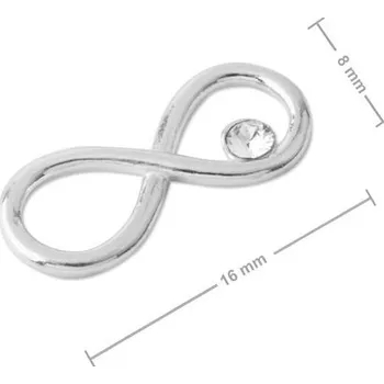 Přívěsek Stříbrný spojovací díl nekonečno s kamínkem SWAROVSKI 16 mm