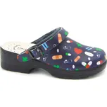 Dámská zdravotní pantofel Oland Barva: Modrá-potisk, Velikost EU: 39