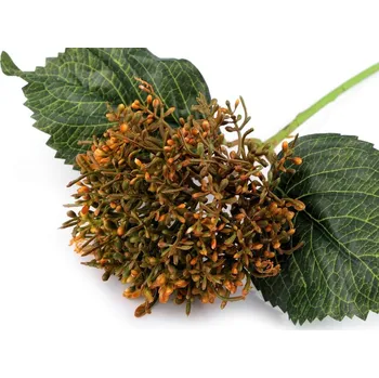 umělá květina Umělá hortenzie / nerozkvetlá - 1 lososová