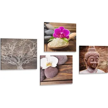 Obraz Dovido Set obrazů Feng Shui v přírodním provedení