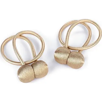 Příslušenství pro záclonu a závěs Dekorační úvaz / šňůra na závěsy s magnetem 2 kusy - 3 zlatá - tmavá