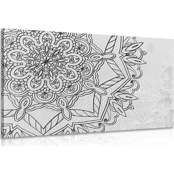 Obraz Dovido Obraz Mandala v zimním motivu v černobílém provedení