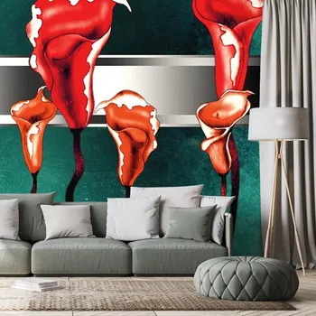 Tapeta Dovido Tapeta abstraktní červené kaly