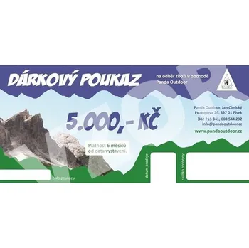 Dárkový potravinový koš Pandaoutdoor dárkový poukaz 5000 Kč / 200 EUR + Doprava zdarma