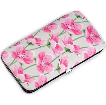 Manikúra v pouzdře s květy - 3 krémově bílá