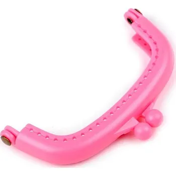 Rámeček plastový na výrobu peněženky našívací 9x7,3 cm - 3 růžová