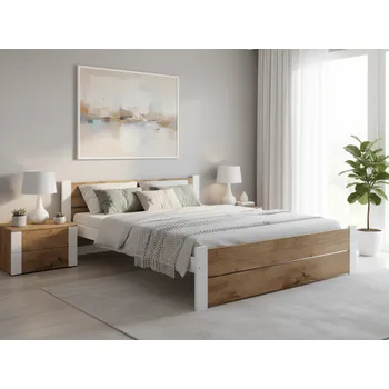 Postel Postel IKAROS DOUBLE 140 x 200 cm, dub artisan/bílá Rošt: Bez roštu, Matrace: Bez matrace