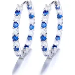Majya Stříbrné náušnice JULIE čiré a modré zirkony Ag/; ≤4,70 g 10162