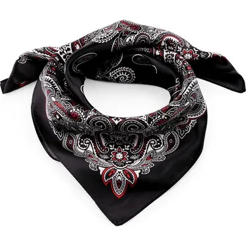 Šátek Saténový šátek paisley 60x60 cm - 2 černá