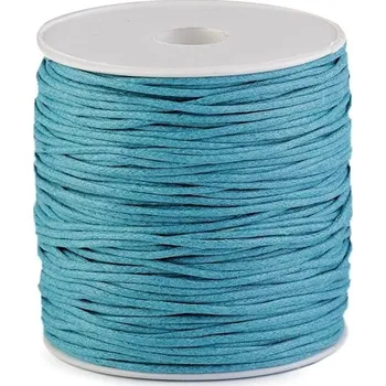 Příze Šňůra bavlněná Ø1,5-2 mm voskovaná návin 80 metrů - 23 (069) modrá tyrkys