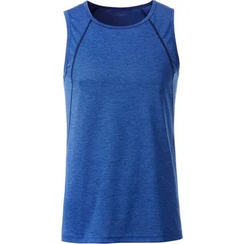 Pánské tílko James & Nicholson (Daiber) Pánské funkční tílko JN494 - Modrý melír / tmavě modrá | XL