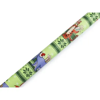 Vánoční dekorace Balicí papír Disney vánoční 0,7x2 m - 8 zelená sv. medvídek Pů