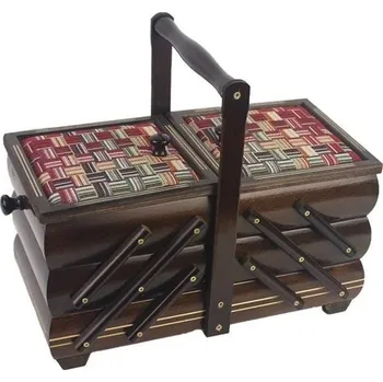 Organizér galanterie Kazeta rozkládací střední, tm. hnědá 0960010/03 - 32 x 18 x 18/27 cm